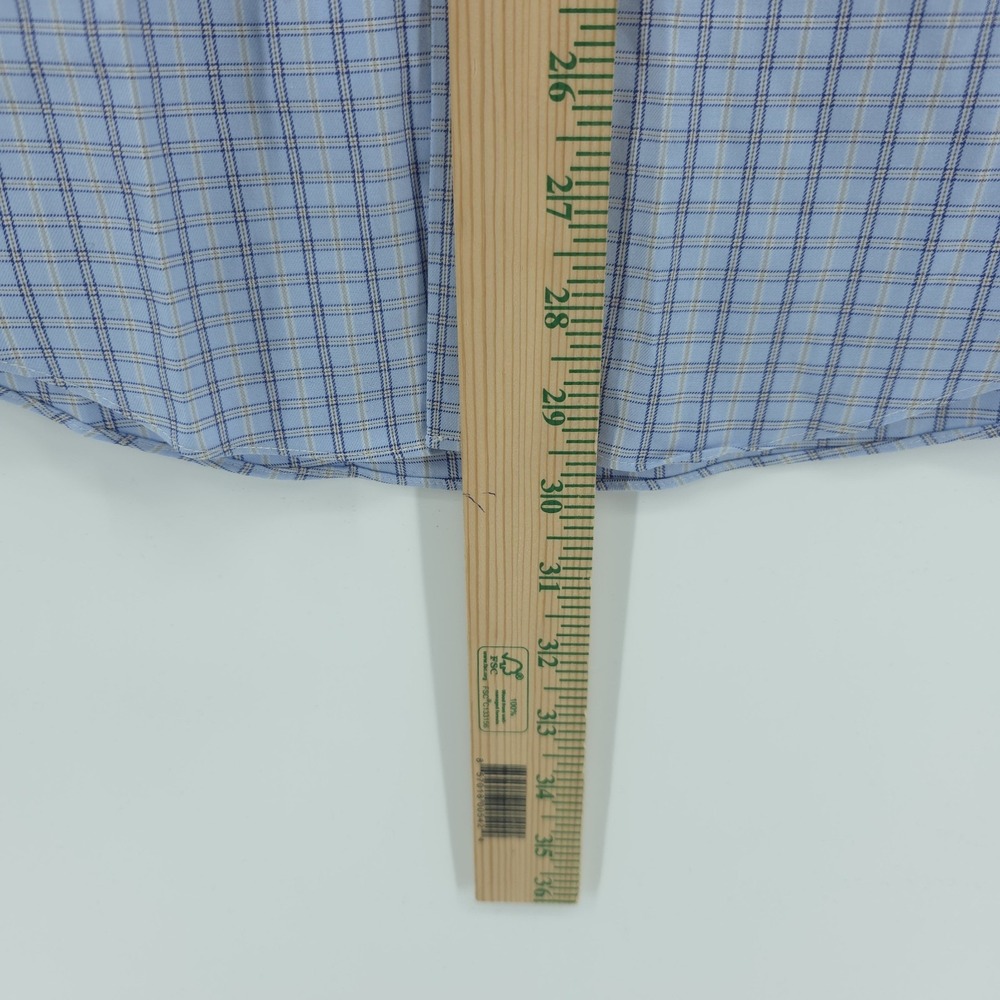 Brooks‎ Brothers Regent Dress Shirt Mens 15.5-34 Blue Plaid Check Supima Cotton - Picture 6 of 7
